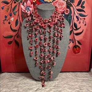 Elegant Pink Fish scale Necklace -- collar,pulsera y aretes de escama de pescado